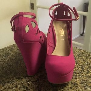 Pink Wedge Heels